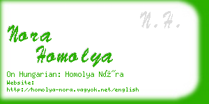 nora homolya business card